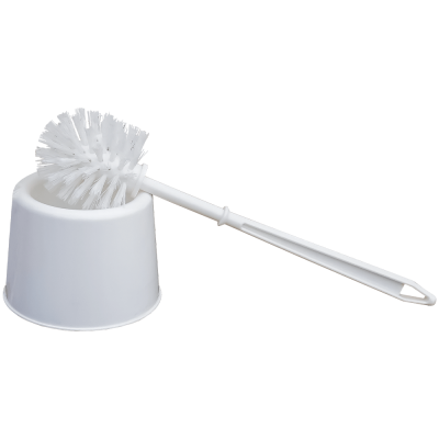 Set toaleta perie pentru WC cu suport, Lion, din plastic, alb, 36.5 x 13 CM